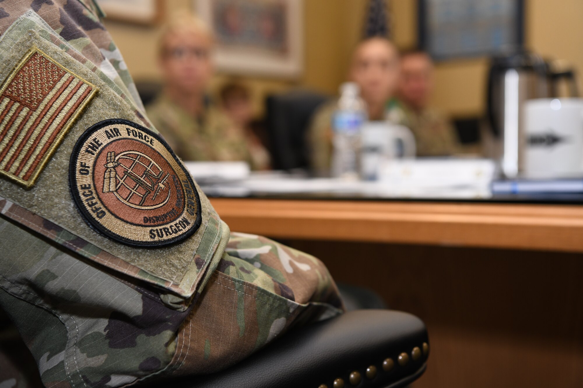 Lt. Gen. Dorothy Hogg, the Air Force surgeon general, attends a 28th Bomb Wing mission brief at Ellsworth Air Force Base, S.D., Jan. 30, 2020. During the base visit, they met with medics, base leaders and other providers to better understand the impact of the 28th Medical Group. (U.S. Air Force photo by Senior Airman Nicolas Z. Erwin)