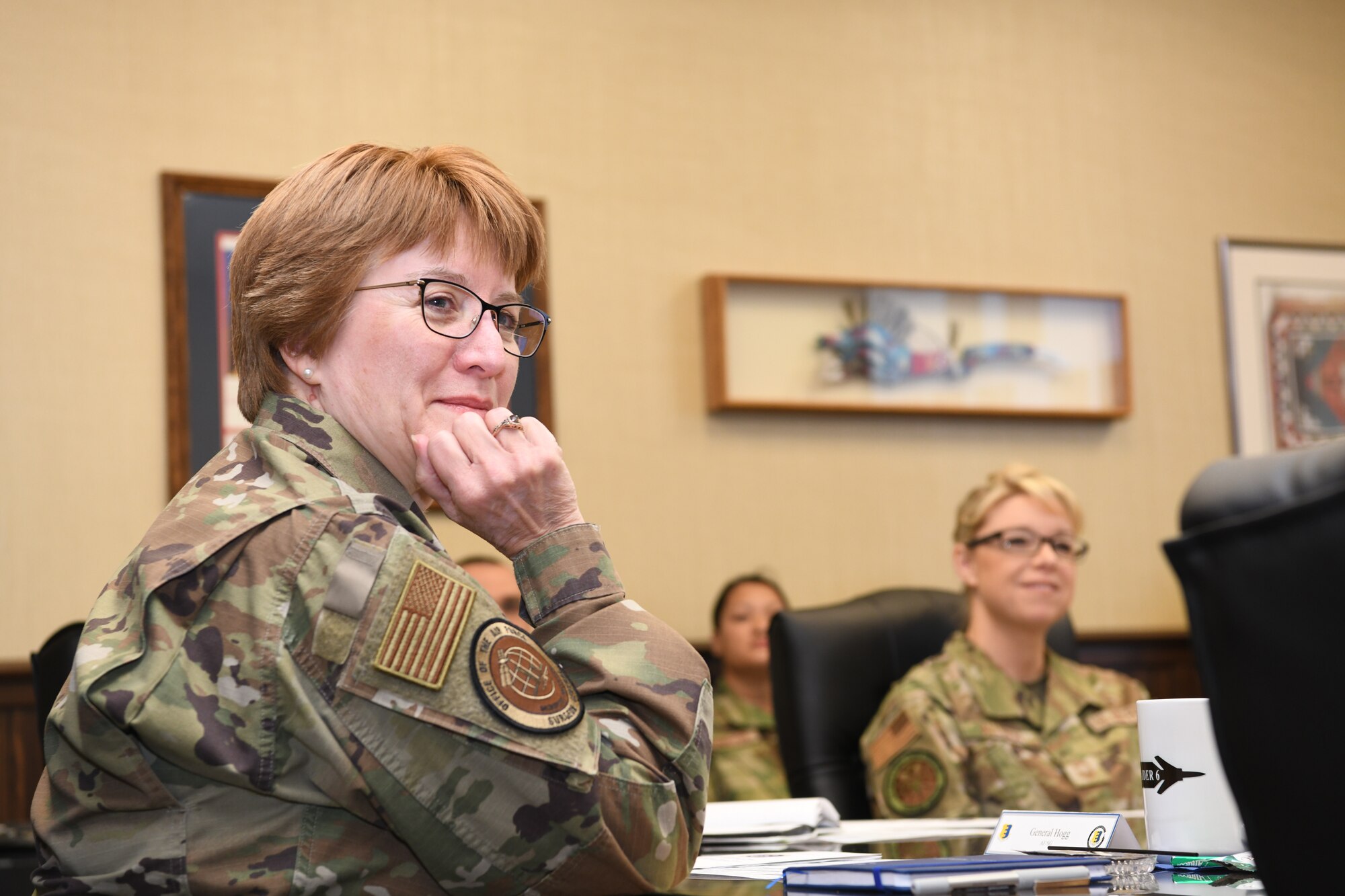 Lt. Gen. Dorothy Hogg, the Air Force Surgeon General, receives a 28th Bomb Wing mission brief at Ellsworth Air Force Base, S.D., Jan. 30, 2020. The Air Force surgeon general is responsible for developing plans, programs and procedures in support of worldwide Air Force operations. (U.S. Air Force photo by Senior Airman Nicolas Z. Erwin)Lt. Gen. Dorothy Hogg, the Air Force Surgeon General, receives a 28th Bomb Wing mission brief at Ellsworth Air Force Base, S.D., Jan. 30, 2020. The Air Force surgeon general is responsible for developing plans, programs and procedures in support of worldwide Air Force operations. (U.S. Air Force photo by Senior Airman Nicolas Z. Erwin)