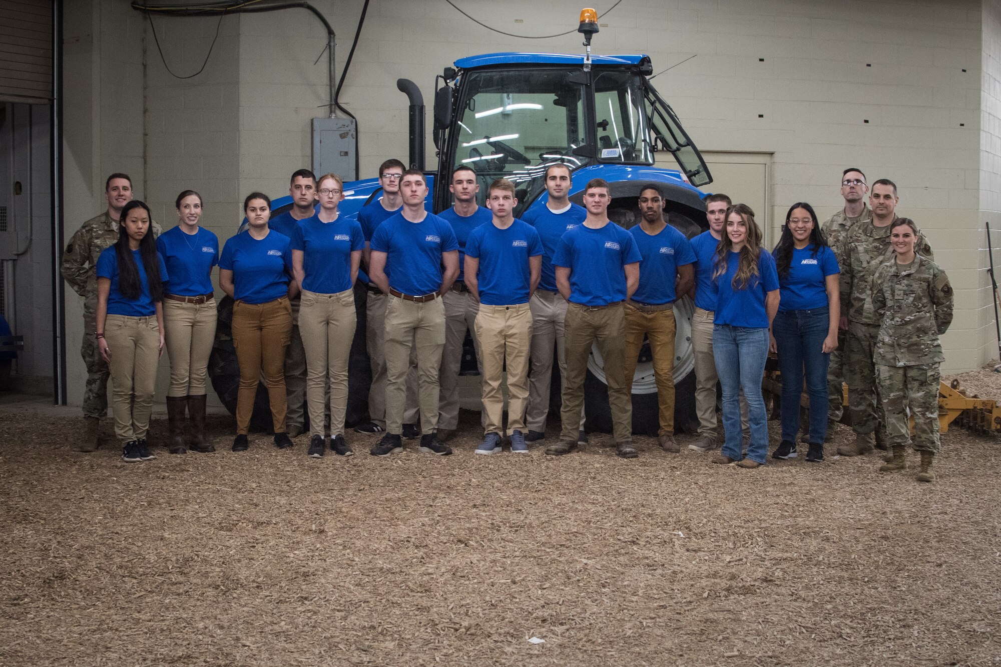 Members of the 193rd Special Operations Wing meet with Air National Guard recruits after a mass-enlistment at the Pennsylvania Farm Show Jan. 9, 2020, in Harrisburg, Pennsylvania.