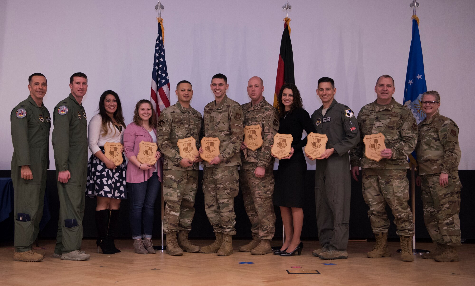 Each individual earned top recognition as the wing's quarterly award winners for the fourth quarter of 2019