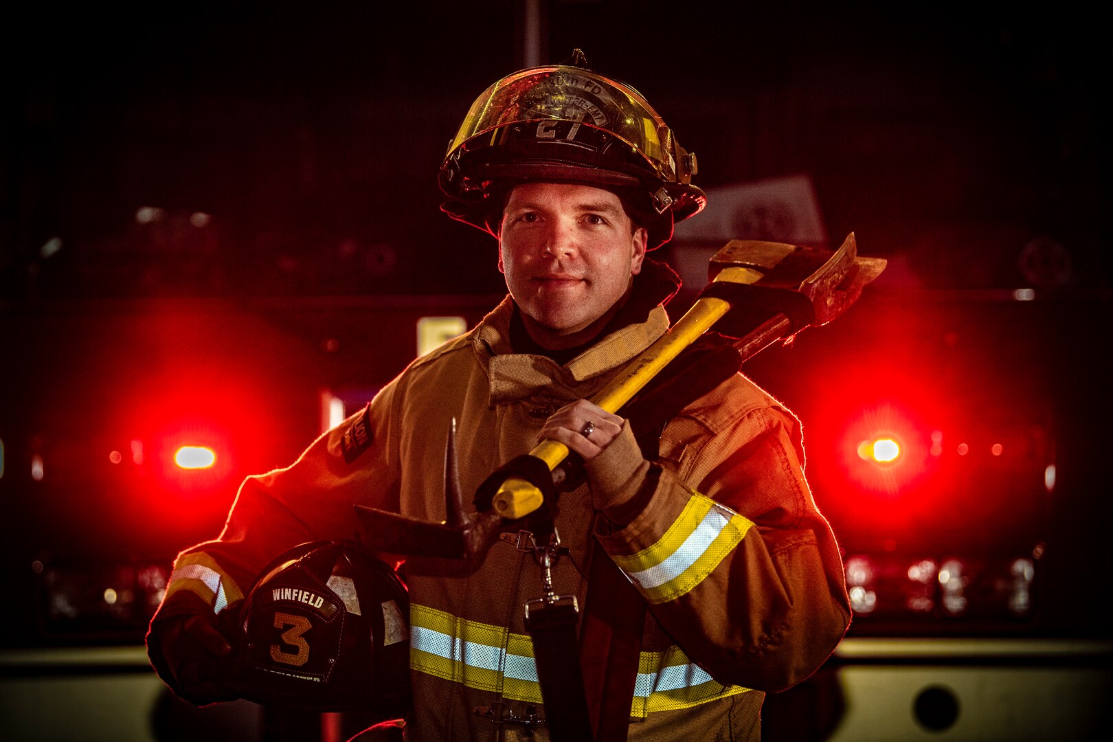Senior Airman Nate Arthur, a fire protection craftsman assigned to the 130th Fire and Emergency Services, West Virginia Air National Guard, shown Jan. 14, 2020, at McLaughlin Air National Guard Base, Charleston, W.Va.