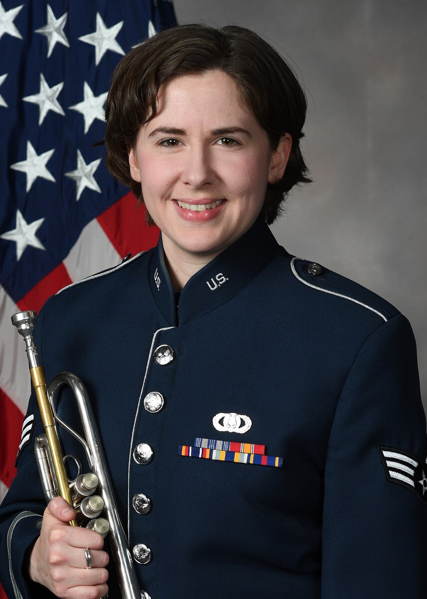 Official photo of A1C Chloe Holmes, Trumpet with the Spirit of Freedom