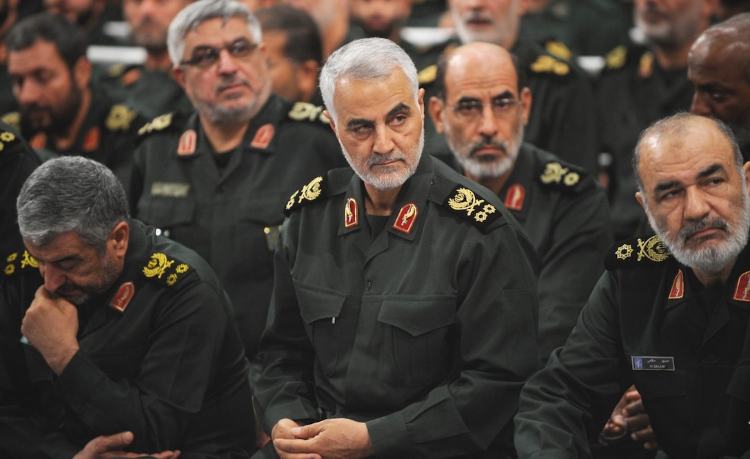 Iranian Quds Force commander Qassem Soleimani attends Iranian supreme
leader Ayatollah Ali Khamenei's meeting with the Islamic Revolution Guards Corps in Tehran, Iran, on September 18, 2016