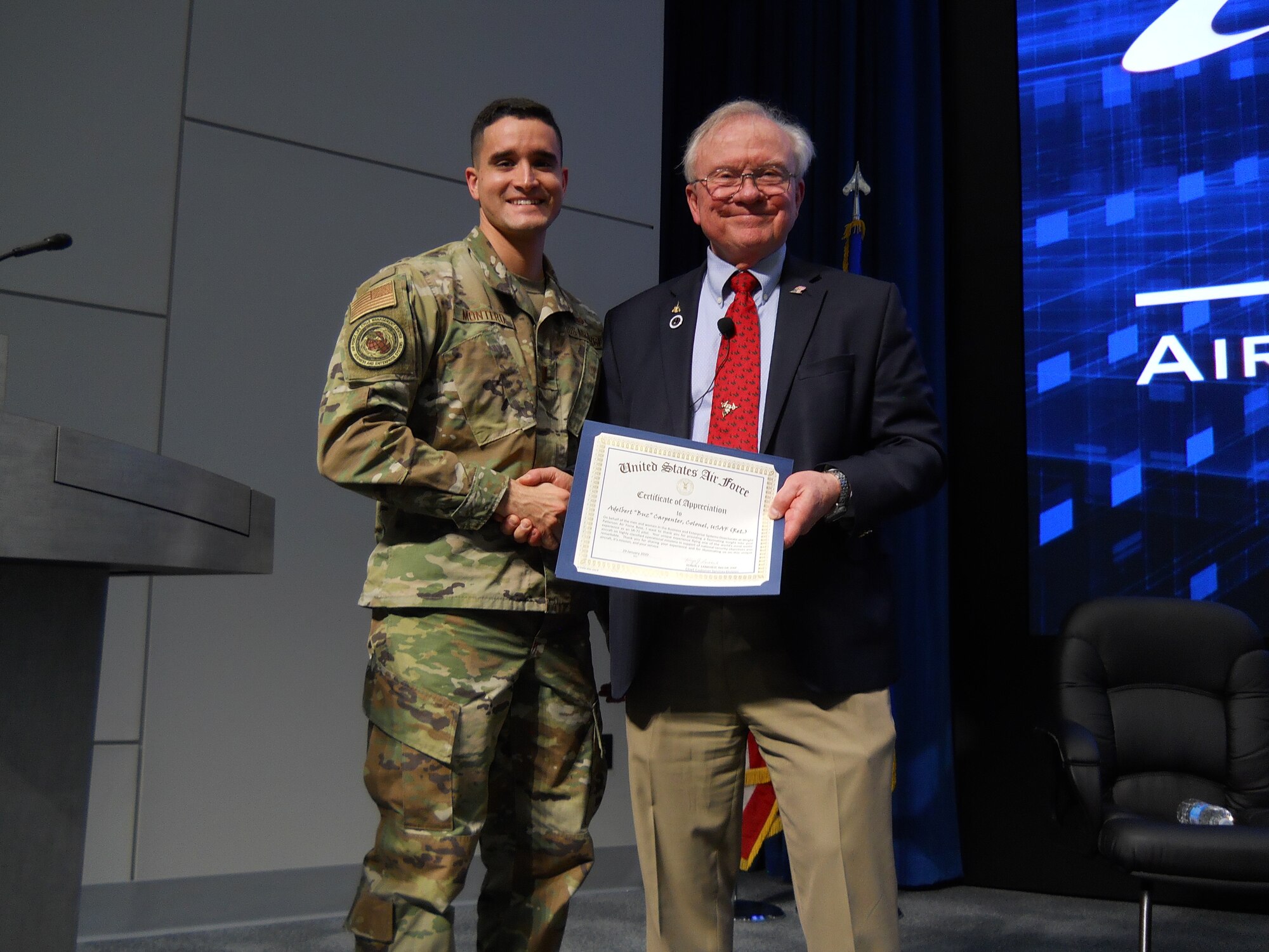 Col. Carpenter presented certificate.