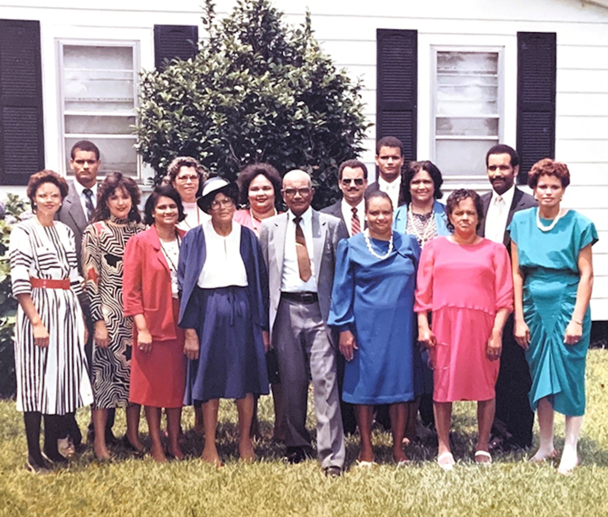 Melvin and Kelvin Bowen take a photo with their family in 1986. The brothers grew up in the small community of East Arcadia, North Carolina, with their 12 other siblings. (Courtesy photo by Kelvin Bowen)