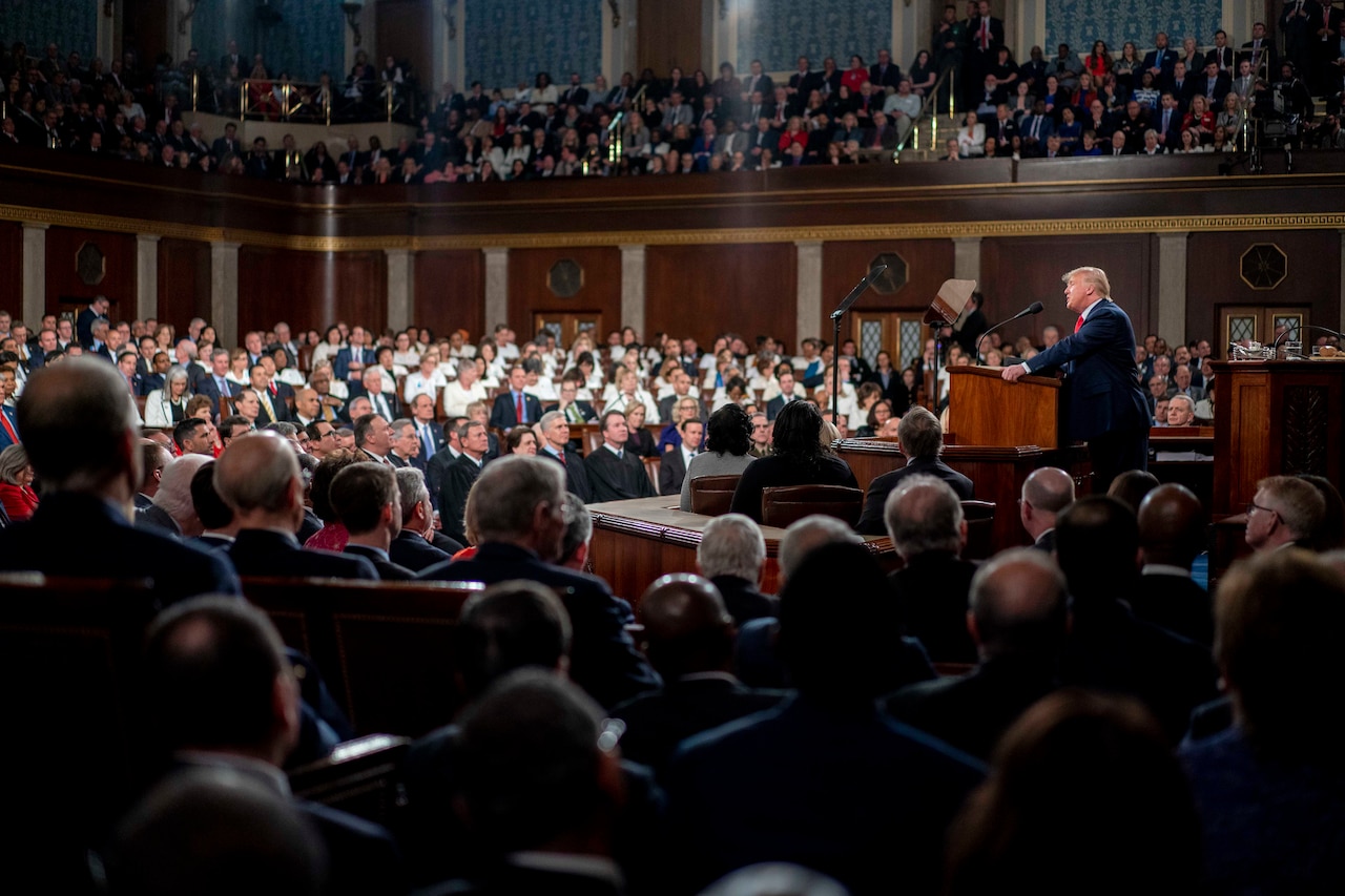 President Donald J. Trump delivers his State of the Union address .