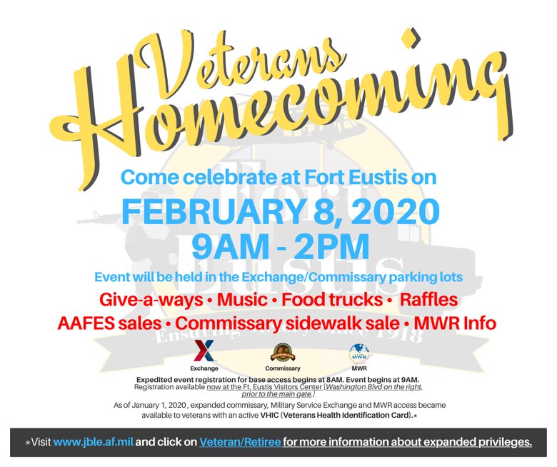 Veterans Homecoming Event Feb 8 Joint Base Langley Eustis