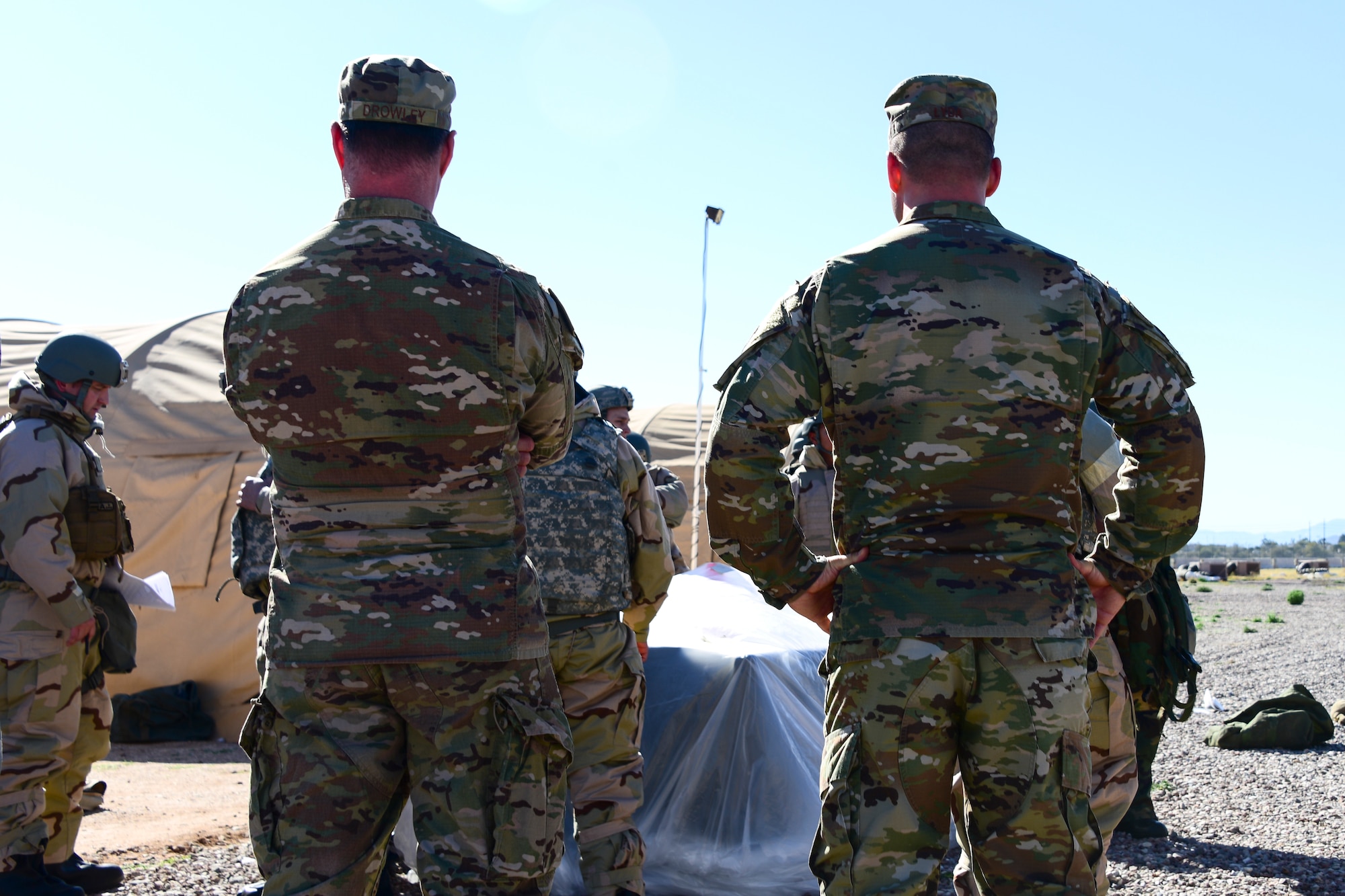 Wing leadership observes training