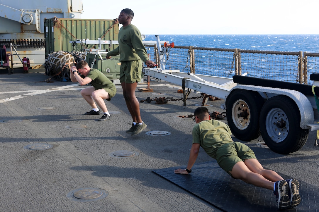 U.S. Marines assigned to the 26th Marine Expeditionary Unit Oak Hill is deployed to the U.S. 5th Fleet area of operations in support of maritime security operations to reassure allies and partners and preserve the freedom of navigation and the free flow of commerce in the region.