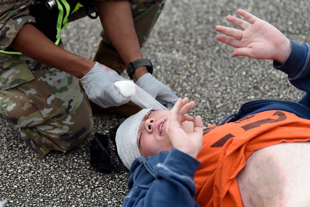 The 45th Medical Group held their Ready Eagle exercise 27-31 Jan., 2019, at Patrick Air Force Base, Fla. The medical group worked alongside the 45th Security Forces Squadron and the 45th Civil Engineer Squadron, which helped equip our team for the most accurate, timely and tactical response to home station medical hazards. (U.S. Air Force photo by Airman 1st Class Zoe Thacker)