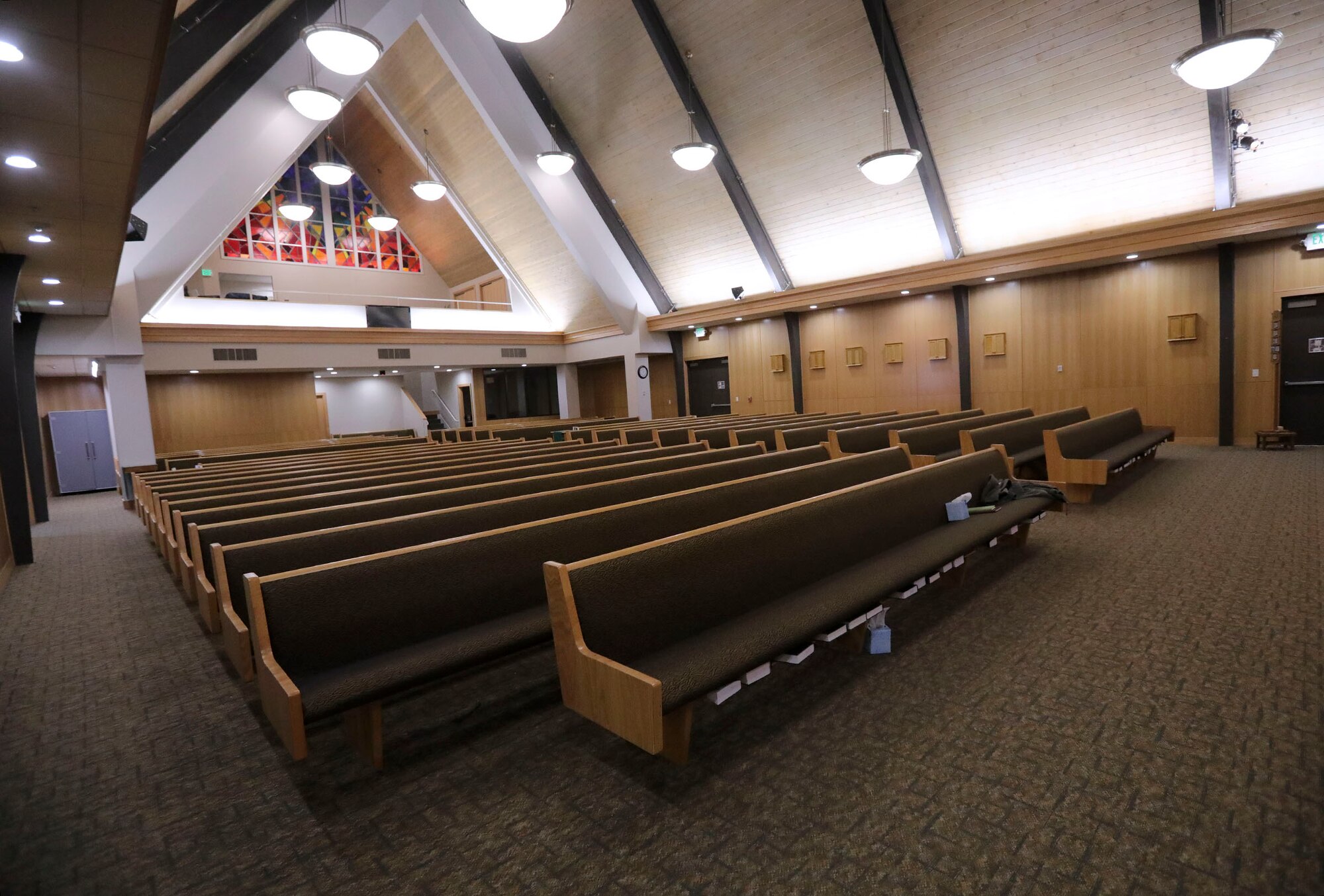 The sanctuary, which serves multiple faiths at Hill Air Force Base, is pictured.