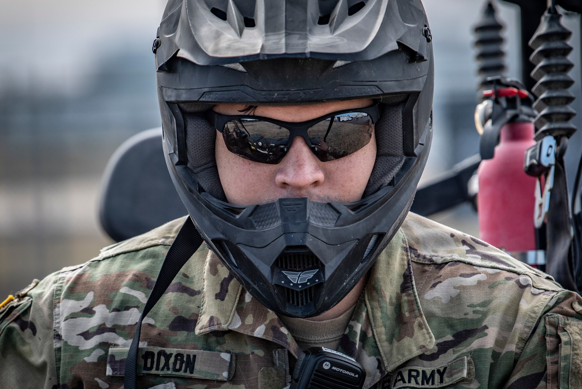 Sgt. Jeff Dixon, a member of the West Virginia National Guard’s 35th Civil Support Team, starts up an all-terrain vehicle while participating in a response rehearsal on Feb. 3, 2020 at Joint Base Anacostia Bolling, in preparation for the 2020 State of the Union Address. The 35th CST is a joint-force unit comprised of the 130th Airlift Wing’s CERF-P Detachment and Soldiers from the West Virginia Army National Guard, who’s mission is to preposition at high-profile events in preparation to support civil authorities at domestic Chemical, Biological, Radiological, Nuclear or Explosive (CBRNE) incident sites. (U.S. Air National Guard Photo by Staff Sgt. Caleb Vance)