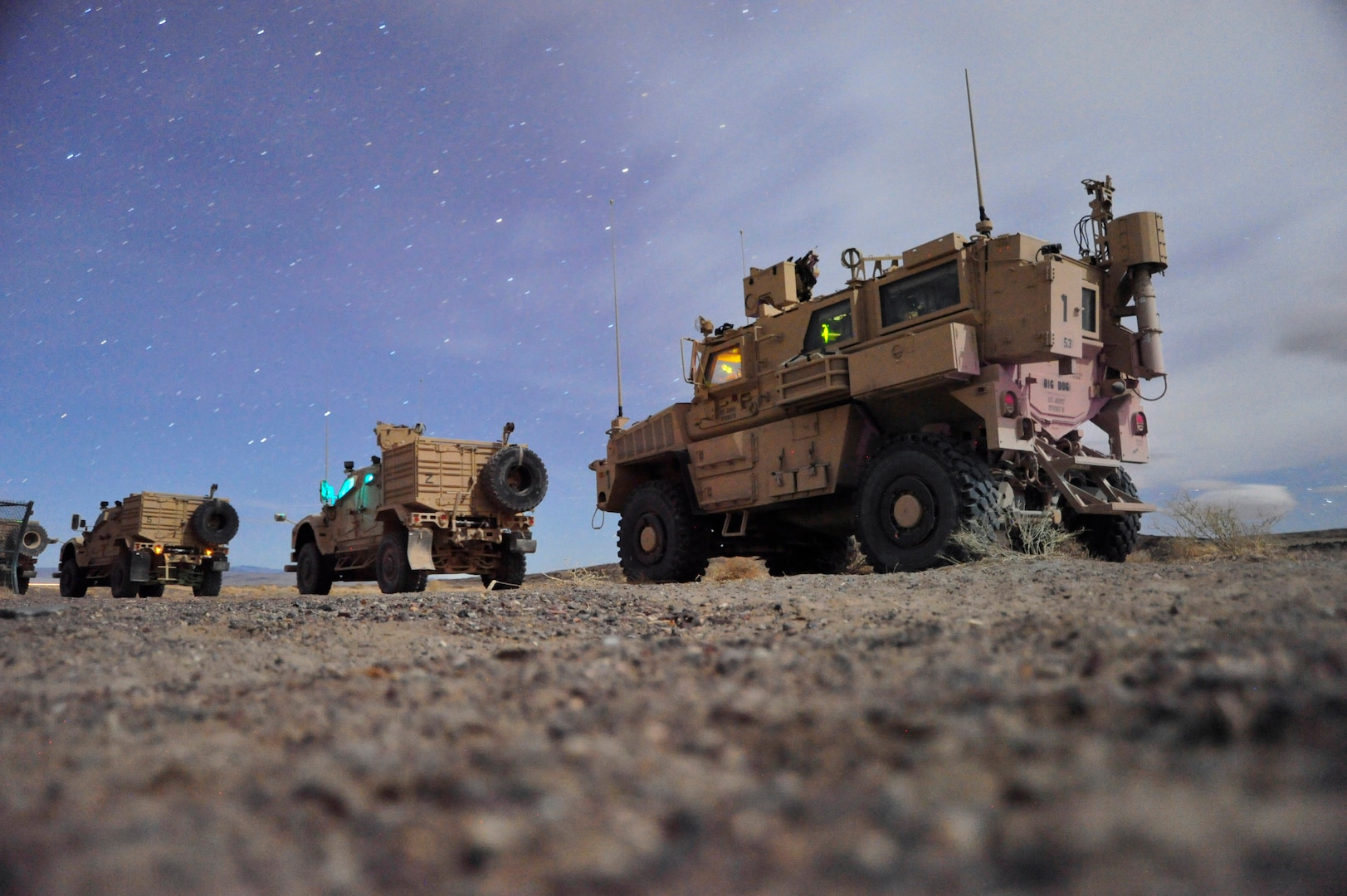 SEALs participate in ground mobility training with Mine Resistant Ambush Protected armored vehicles, Forward Training Area, March 28, 2012 (U.S. Navy/Meranda Keller)