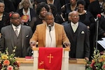 David Donald leads the 2020 Martin Luther King Jr. Community Day Celebration Service for Tabernacle Baptist Church in Petersburg, Virginia