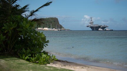 USS Theodore Roosevelt, Pinckney Arrive in Guam for Port Visit