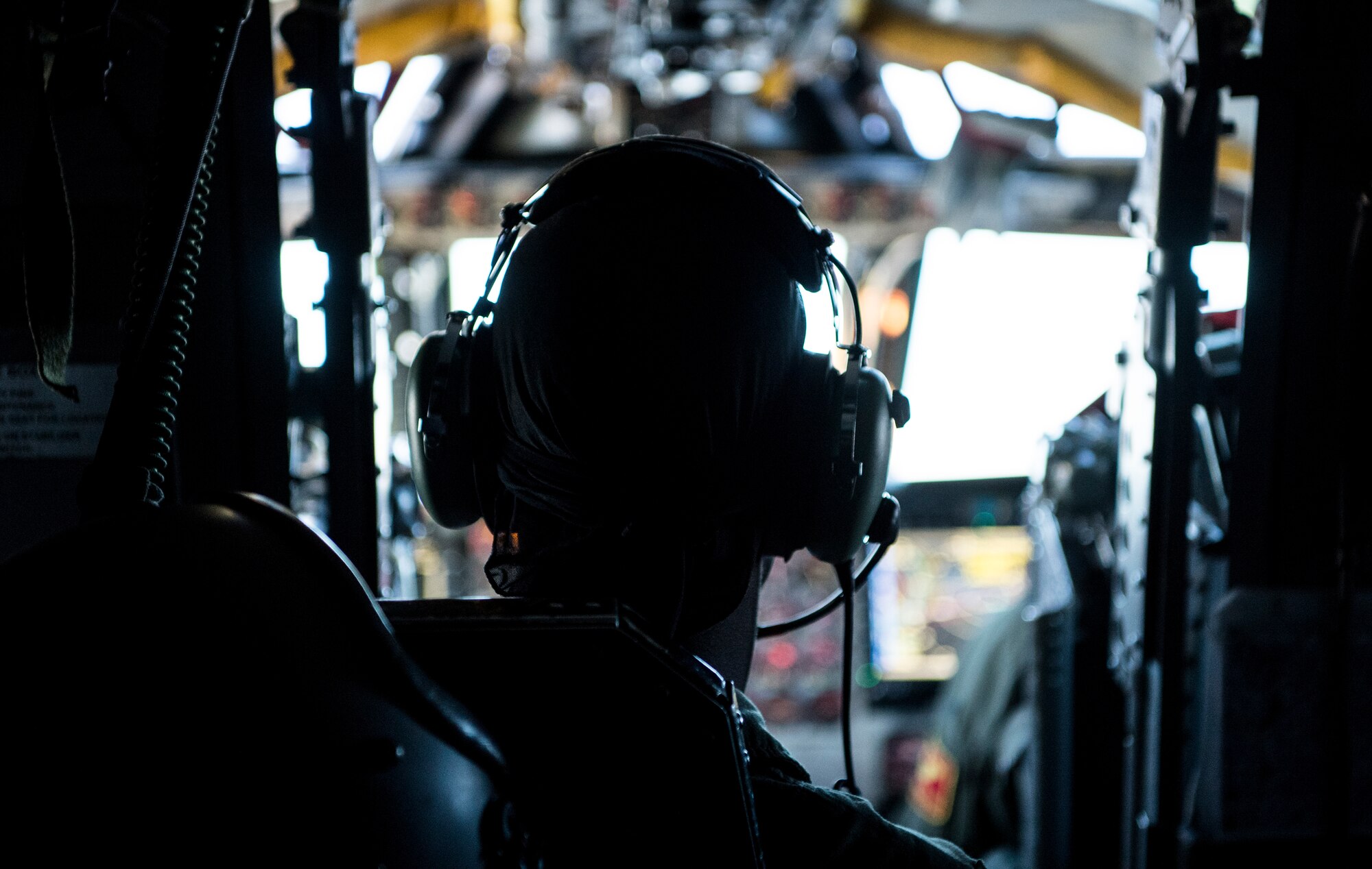 Capt. Tramaine Barnett a B-52H Stratofortress pilot from the 23rd Bomb Squadron, Minot Air Force Base, North Dakota, waits to swap seats with another pilot on a B-52H as part of a mission to swap aircraft with B-52Hs currently deployed to Anderson Air Base, Guam, Feb. 3, 2020. U.S. Strategic Command has conducted bomber task force missions since 2014 as a demonstration of the U.S. commitment to collective security, and to integrate with Geographic Combatant Command operations. (U.S. Air Force photo by Staff Sgt. Keifer Bowes)