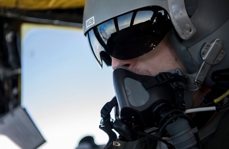 1st Lt. Matthew Waldman, a B-52H Stratofortress pilot from the 23rd Bomb Squadron, Minot Air Force Base, North Dakota, flies a B-52H to swap aircraft with B-52Hs currently deployed to Anderson Air Base, Guam, Feb. 3, 2020. U.S. Strategic Command has conducted bomber task force missions since 2014 as a demonstration of the U.S. commitment to collective security, and to integrate with Geographic Combatant Command operations. (U.S. Air Force photo by Staff Sgt. Keifer Bowes)