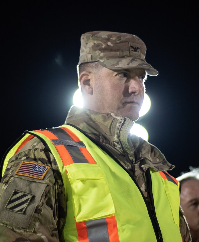 Col. Marvin L. Griffin, Huntsville Center commander, gets a firsthand look at a chemical warfare materiel remediation project at Redstone Arsenal, Alabama, Jan. 16, 2020, for which Huntsville Center’s Chemical Warfare Design Center is serving as executing agent.