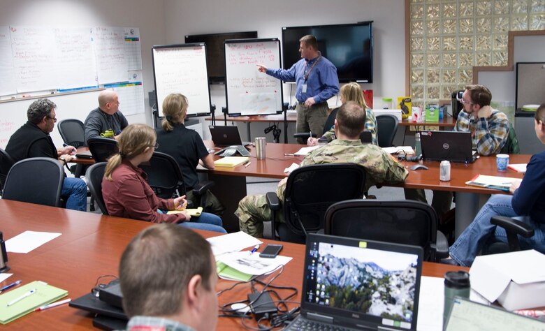 Walla Walla District Corps of Engineers Emergency Operation Center with Corps staff managing the Mill Creek Channel flows.