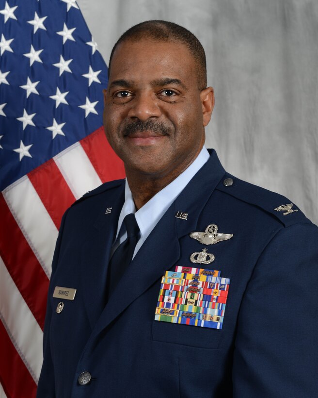 Col. Esteban Ramirez, 507th Air Refueling wing vice commander, sits for an official portrait. (U.S. Air Force photo)