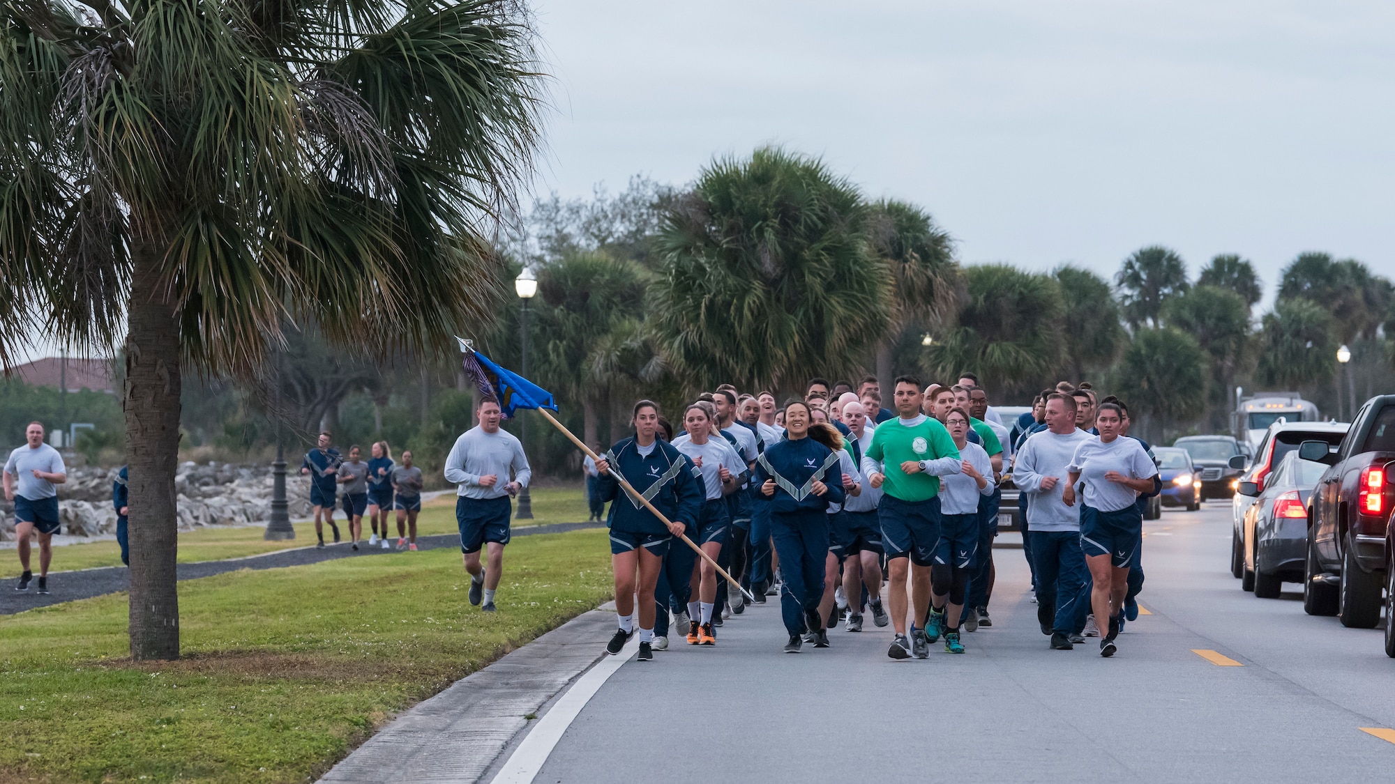 Team MacDill members paid tribute to Maj. Raymond Estelle, a former 6th Communications Squadron chief of maintenance, by participating in the 6th annual 5K run and weightlifting competition here, Jan. 31, 2020.