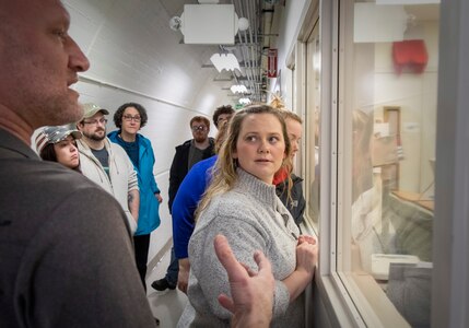 Members of the Puget Sound Naval Shipyard & Intermediate Maintenance Facility Women in Trades group participate in a field trip to the Calibration Lab.