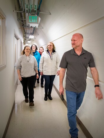 Members of the Puget Sound Naval Shipyard & Intermediate Maintenance Facility Women in Trades group participate in a field trip to the Calibration Lab.