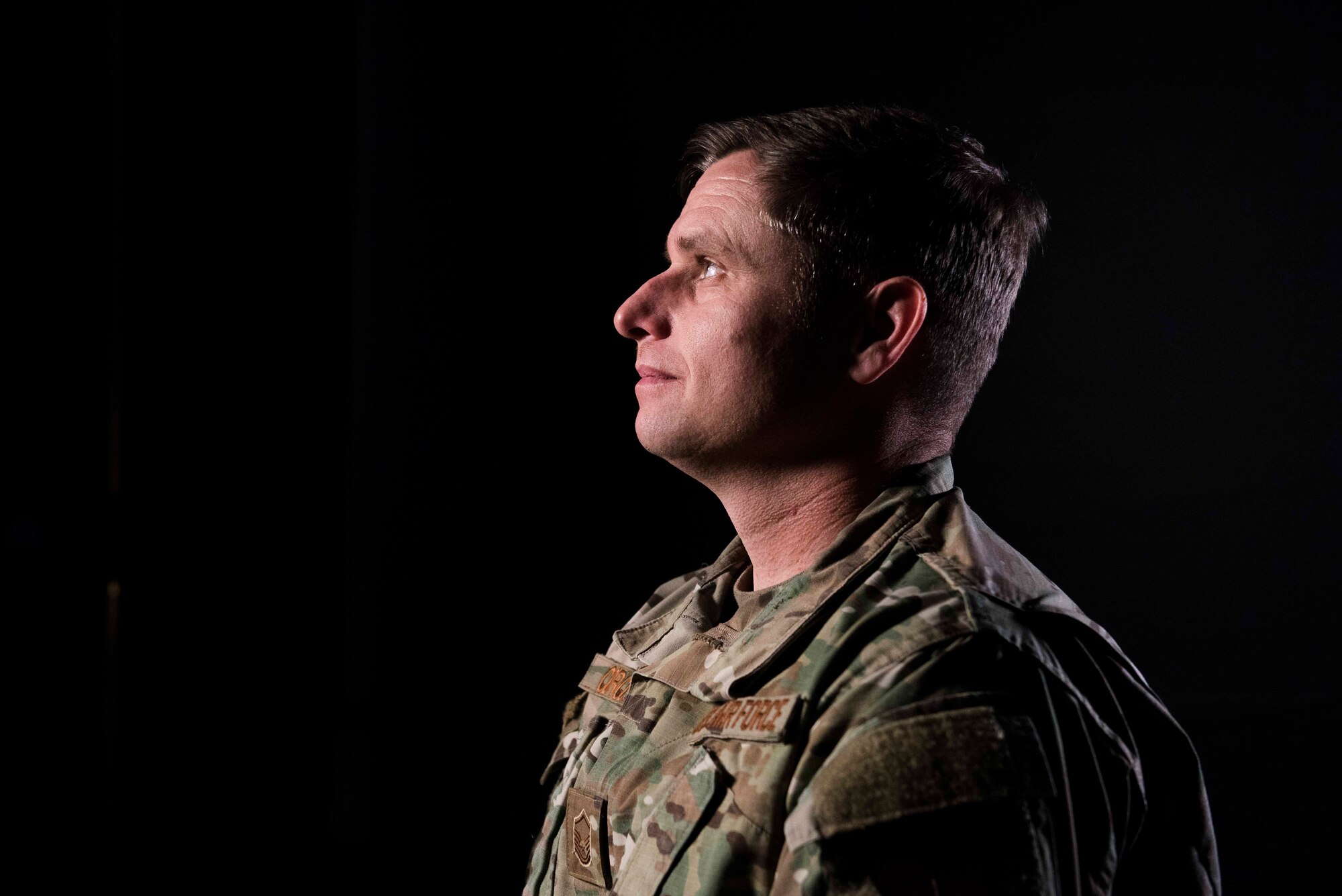 U.S. Air Force Master Sgt. Keith Corcoran, Airman and Family Readiness Center superintendent, poses for a photo at Incirlik Air Base, Turkey, Jan. 21, 2020. Corcoran battled trauma symptoms which lingered years after he returned from Afghanistan, and sought help from a Military and Family Life Counselor. (U.S. Air Force photo by Staff Sgt. Joshua Magbanua)