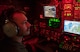 A U.S. Air Force 96th Bomb Squadron weapons systems officer monitors aircraft screens on a U.S. Air Force 2nd Bomb Wing B-52H Stratofortress during training and integration with the Royal Norwegian Air Force in support of Bomber Task Force Europe 20-1, Nov. 6, 2019, in Norwegian airspace. This deployment allows aircrews and support personnel to conduct theater integration and to improve bomber interoperability with joint partners and allied nations. (U.S. Air Force photo by Tech. Sgt. Christopher Ruano)