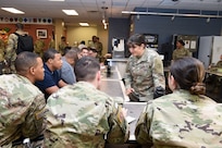 Brig. Gen. Kris A. Belanger, Commanding General, 85th U.S. Army Reserve Support Command talks with Reserve Officers’ Training Corps cadets during a speed mentoring session at the Fort Jackson ROTC Leader Professional Development Symposium, February 7, 2020, at Fort Jackson, South Carolina.
