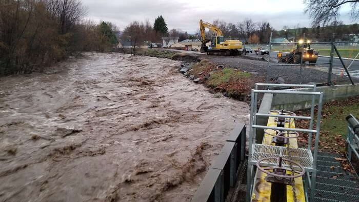 Walla Walla District Corps of Engineers floodfighting efforts in Milton Freewater on Friday Feb. 7.