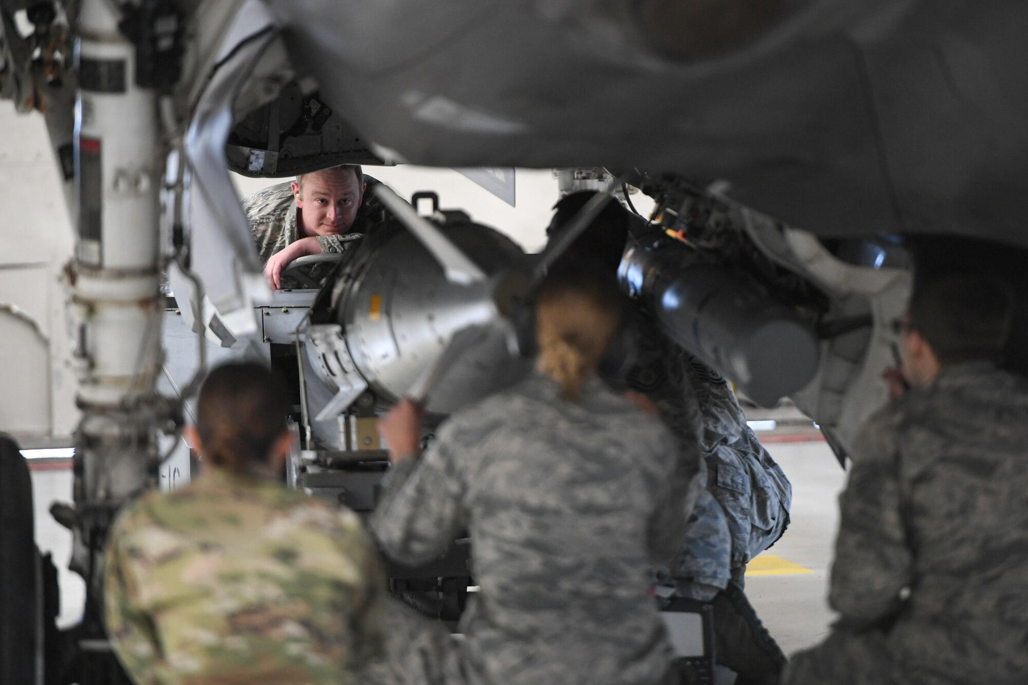 Airman eyes a weapon line-up
