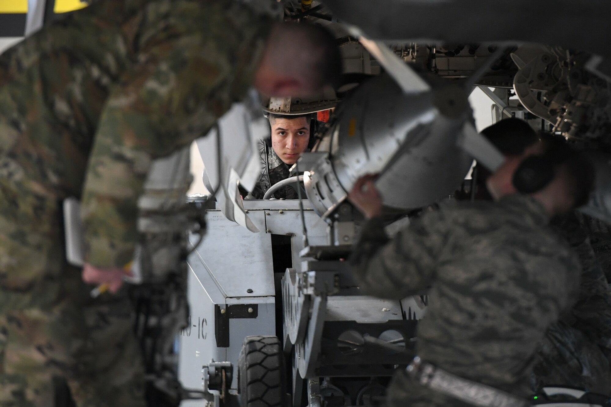 A photo of a weapons loading competition at Hill Air Force Base.