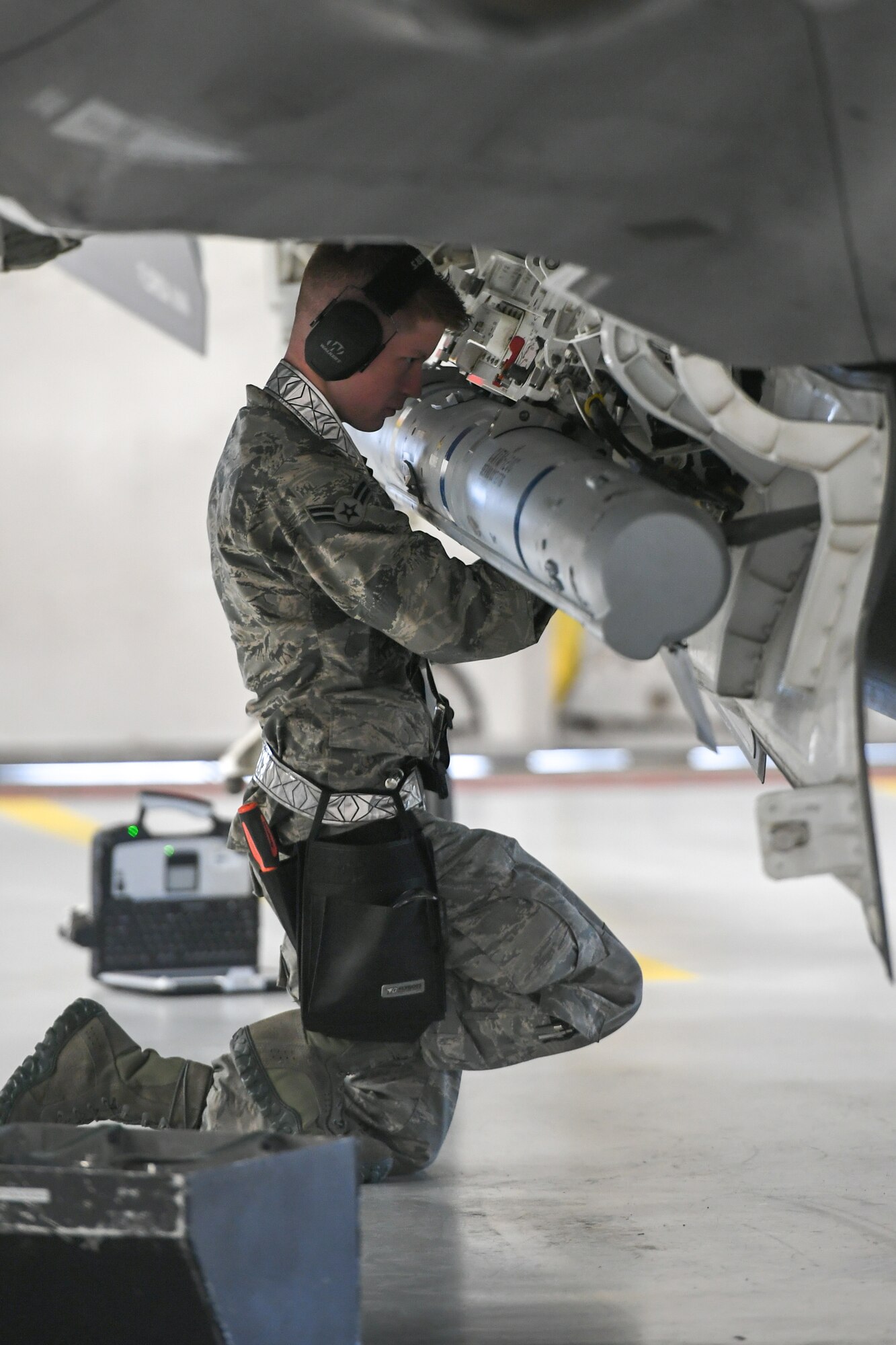 A photo of a weapons loading competition at Hill Air Force Base.