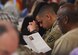 Guests eat breakfast during the National Prayer Breakfast event at Joint Base Langley-Eustis, Virginia, Feb. 11, 2020.