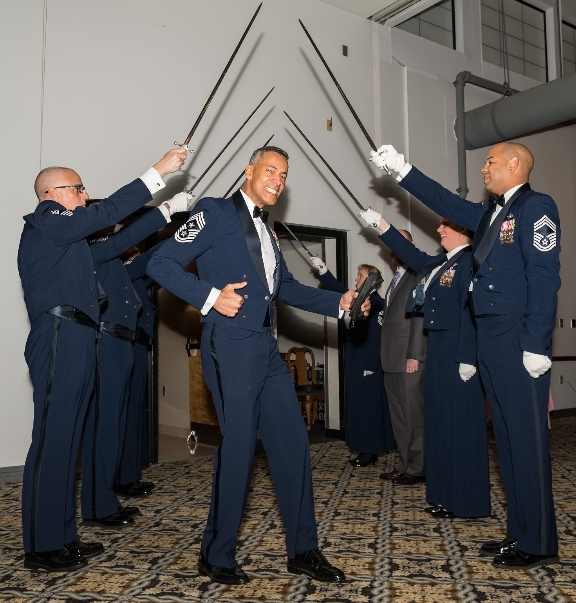 Eleven senior master and chief master sergeants were formally recognized during the Chief Master Sergeant Recognition Ceremony held at The Landings, Feb. 8, 2020, on Dover Air Force Base, Del. Chief Master Sgt. Terrence Greene, Air Mobility Command command chief, was the guest speaker for the event, during which the newest chief master sergeants and chief master sergeant selects were recognized. Chief master sergeants make up only one percent of the total enlisted Air Force. (U.S. Air Force photo by Roland Balik)