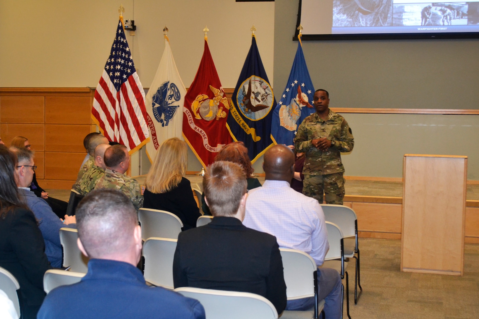 Commander speaks to the leaders.