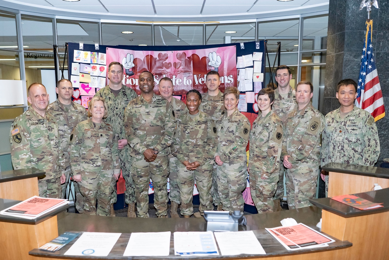 DLA Troop Support military personnel pose for a photo at the Corporal Michael J. Crescenz Veterans Affairs Medical Center, Feb. 10, 2020 in Philadelphia.