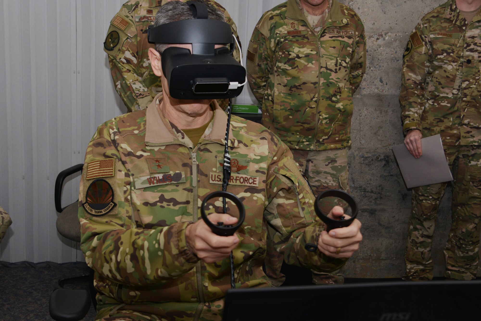 Person using virtual reality equipment