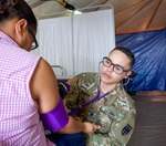 Medics from the Puerto Rico National Guard continue their mission to tend to residents of Guánica at their base camp, Feb. 7, 2020. The National Guard has helped support people in the south section of the island since a 6.4 magnitude earthquake struck the area Jan. 7, 2020.