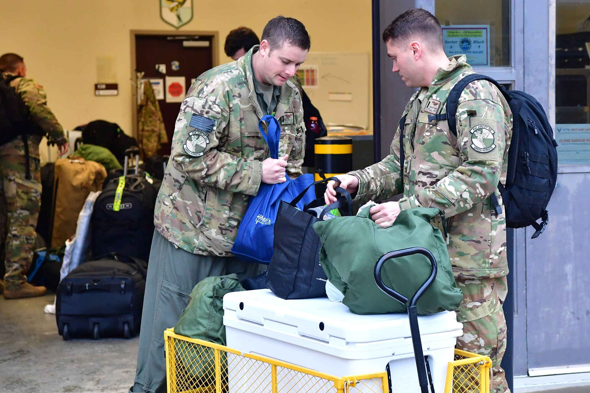 Airmen from the 61st Airlift Squadron at Little Rock Air Force Base, Arkansas, prepare to depart for a capstone exercise taking place in the Indo-Pacific Command’s area of responsibility.