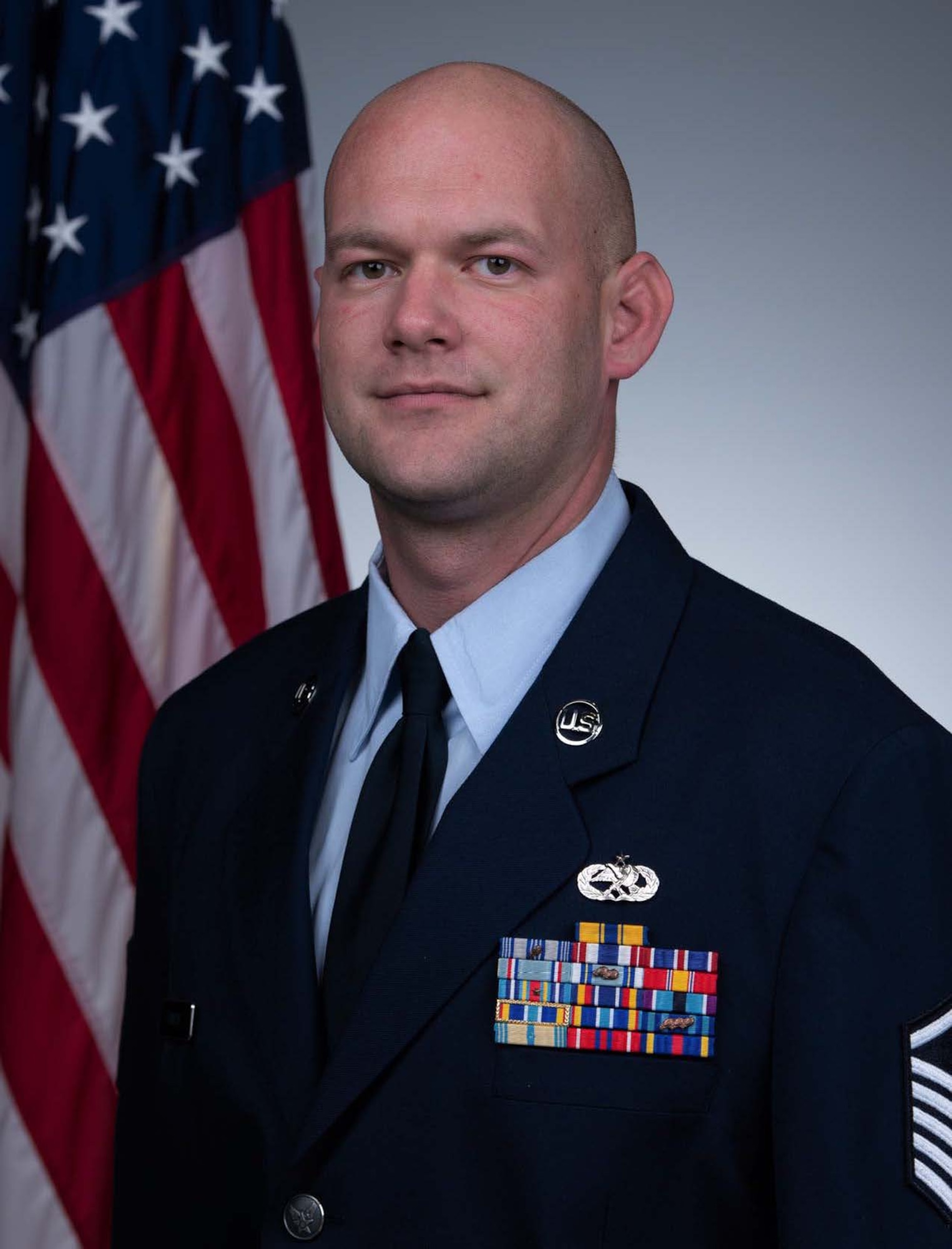 Master Sgt. Robbie Kinman, 803rd Aircraft Maintenance Squadron aerospace propulsion shop supervisor, official photo. Kinman won the 403rd Wing 2019 SNCO of the Year award and the Chief Master Sgt. Charles Gaffney Award. (Courtesy photo)