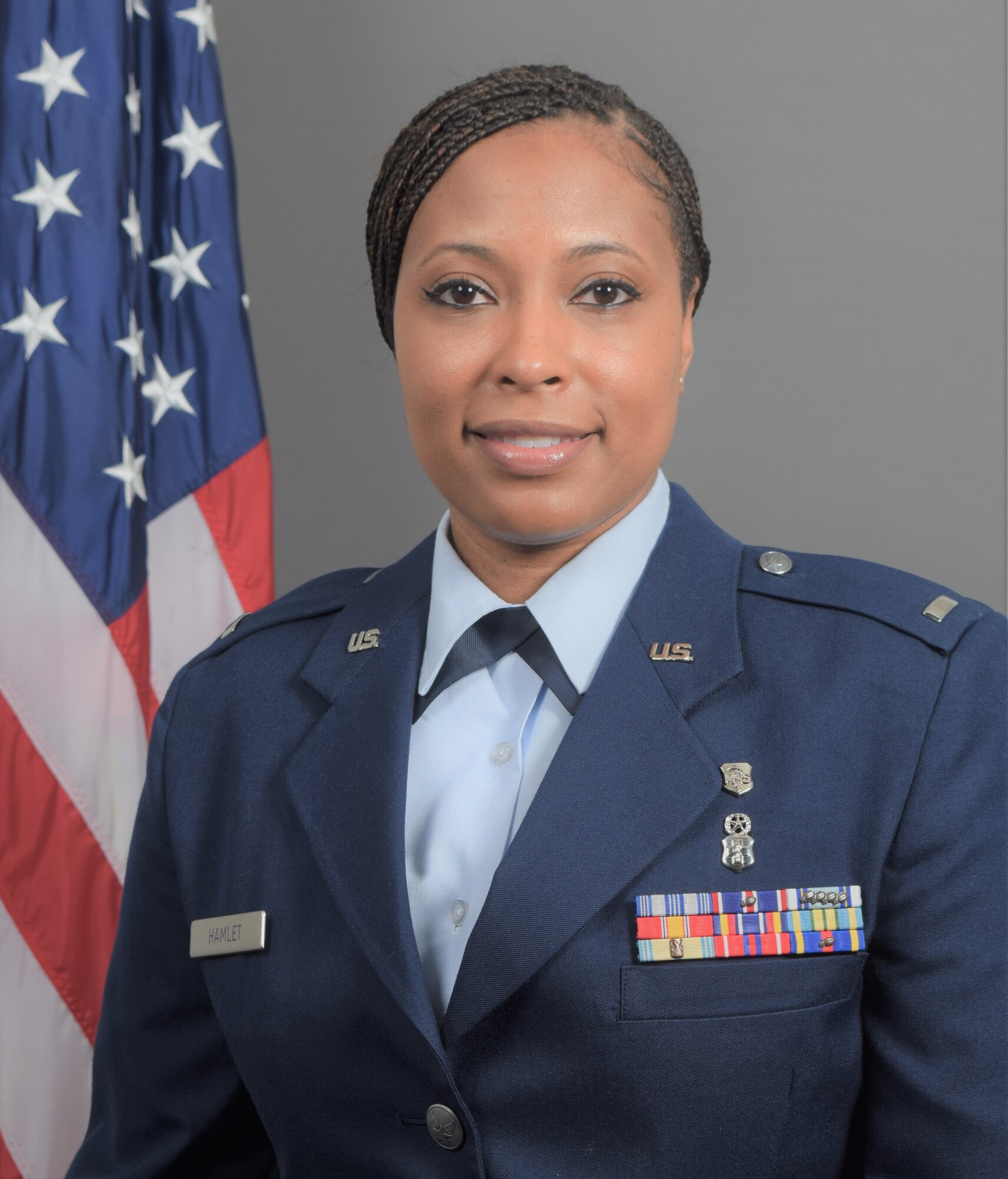 First Lt. Crystal Hamlet, 36th Aeromedical Evacuation Squadron readiness officer in charge, official photo. Hamlet won the 403rd Wing 2019 CGO of the Year award. (Courtesy photo)