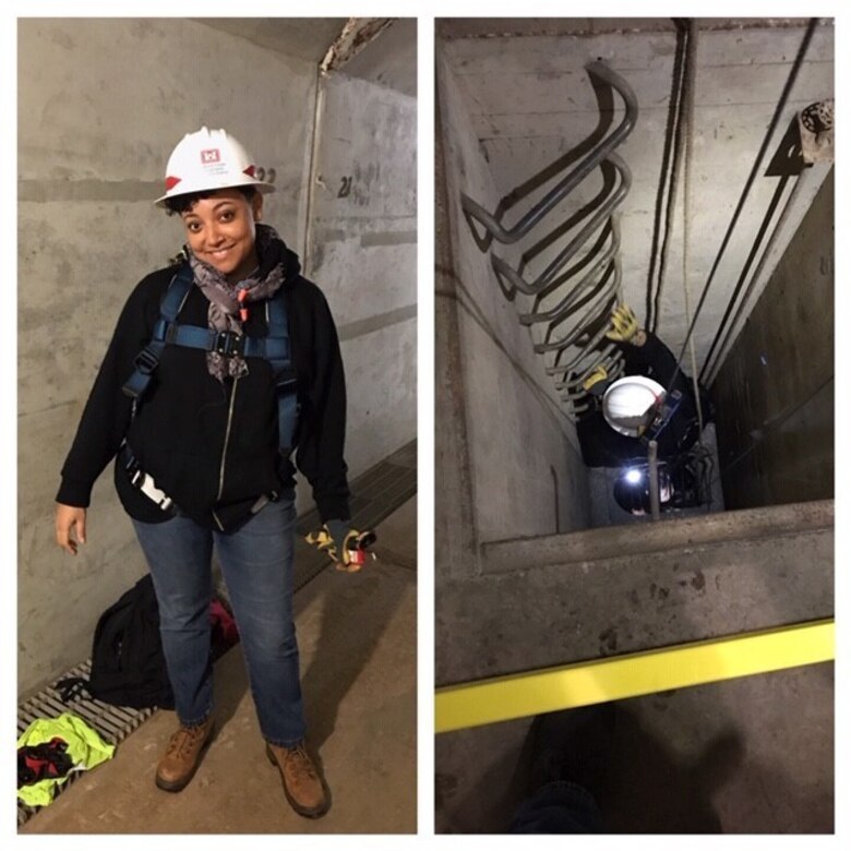 Erin Cumbo, project manager with the Little Rock District of the U.S. Army Corps of Engineers conducting a site visit at Bull Shoals Dam in Mountain Home, Arkansas.