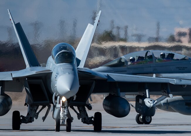 An aircraft taxis out.