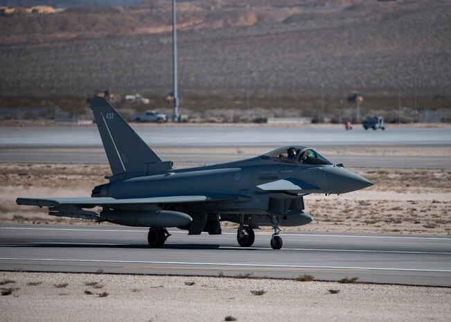 An aircraft taxis out.