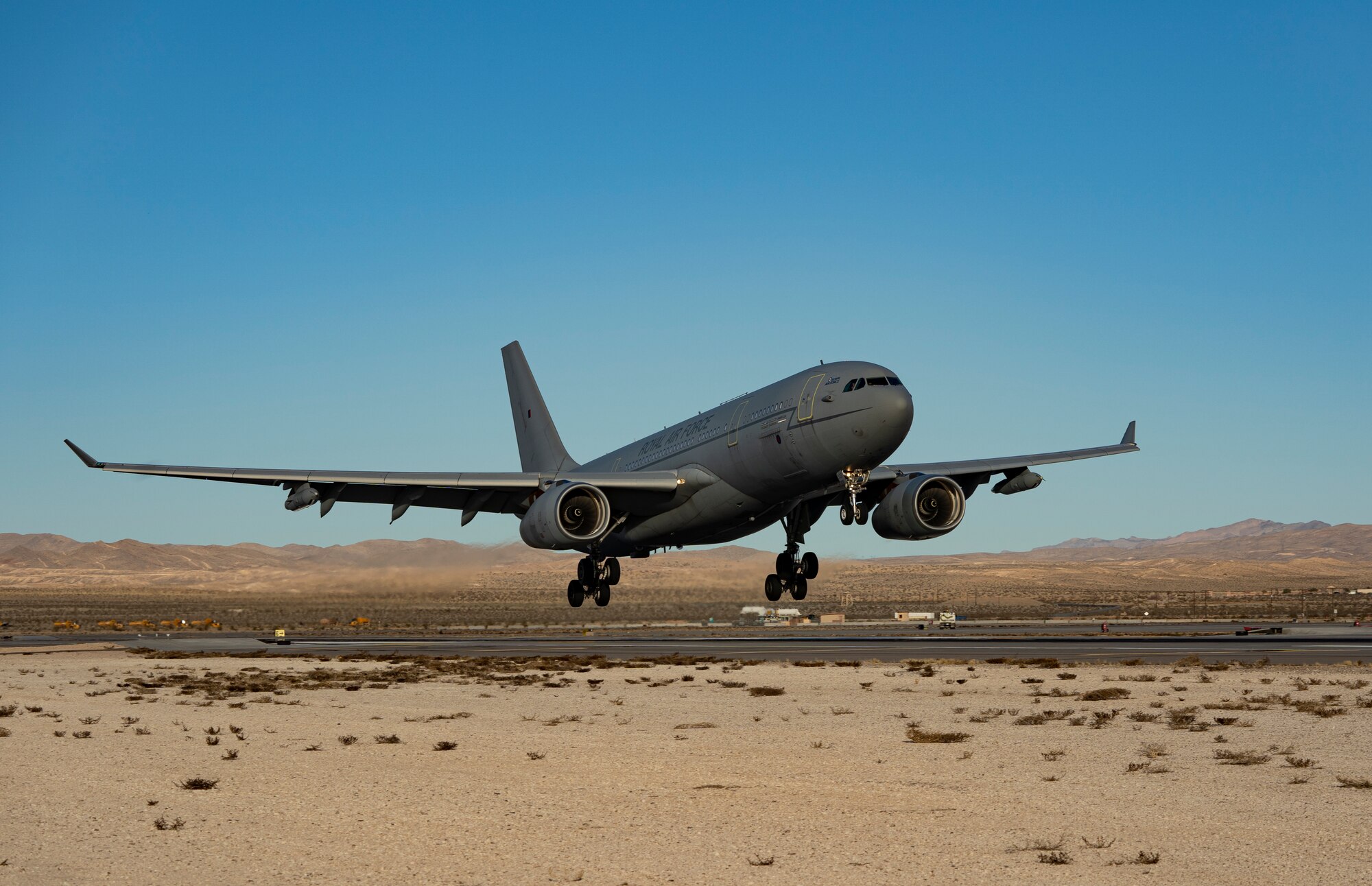 An aircraft prepares for takeoff.