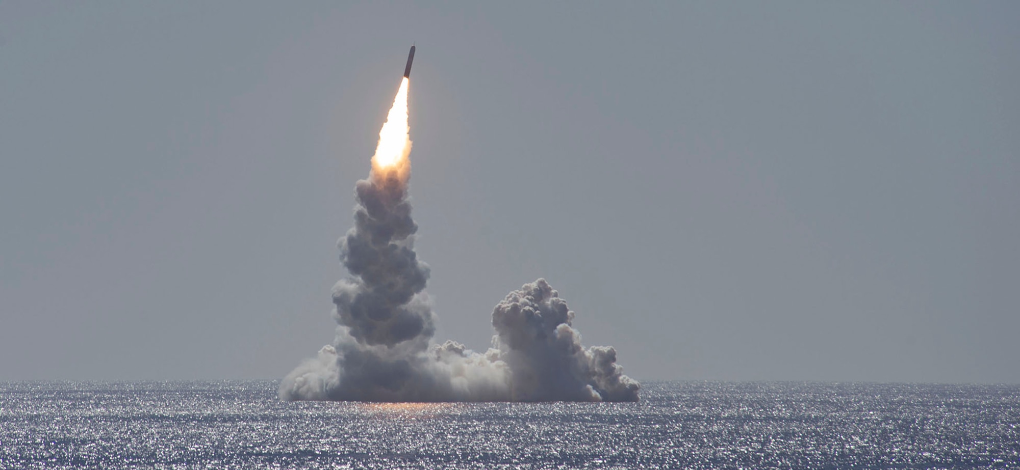 An unarmed Trident II (D5LE) missile launches from the Ohio-class ballistic missile submarine USS Maine (SSBN 741) off the coast of San Diego, California, Feb. 12, 2020. The test launch was part of the U.S. Navy Strategic Systems Programs’ demonstration and shakedown operation certification process. The successful launch demonstrated the readiness of the SSBN’s strategic weapon system and crew following the submarine’s engineered refueling overhaul. This launch marks 177 successful missile launches of the Trident II (D5 & D5LE) strategic weapon system.