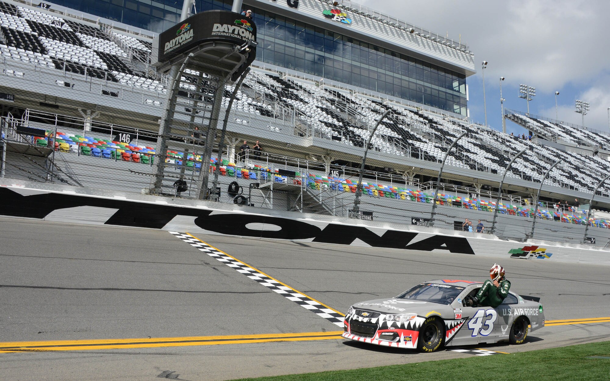 Bubba Wallace, driver of Richard Petty Motorsport’s No. 43 car, made a grand entrance to this year’s Daytona 500 race.