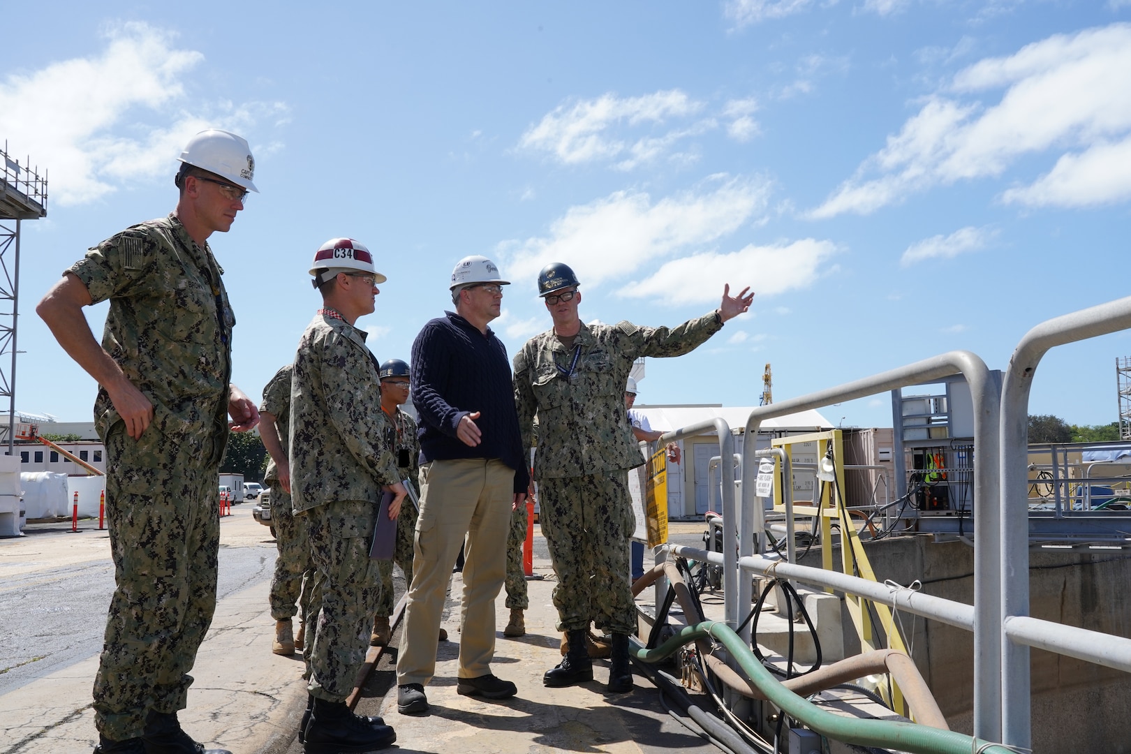 James F. Geurts, assistant secretary of the Navy for research, development and acquisition, looks into Pearl Harbor Naval Shipyard & Intermediate Maintenance Facility’s Dry Dock #3. In Fiscal Year 2022 once the last Los Angeles-class submarine availability is complete, the shipyard’s Dry Dock #3 will become obsolete due to its size. To maintain and grow PHNSY & IMF’s nuclear maintenance capacity and provide best value to taxpayers, the Shipyard Infrastructure Optimization Program will optimize this critical shipyard location.